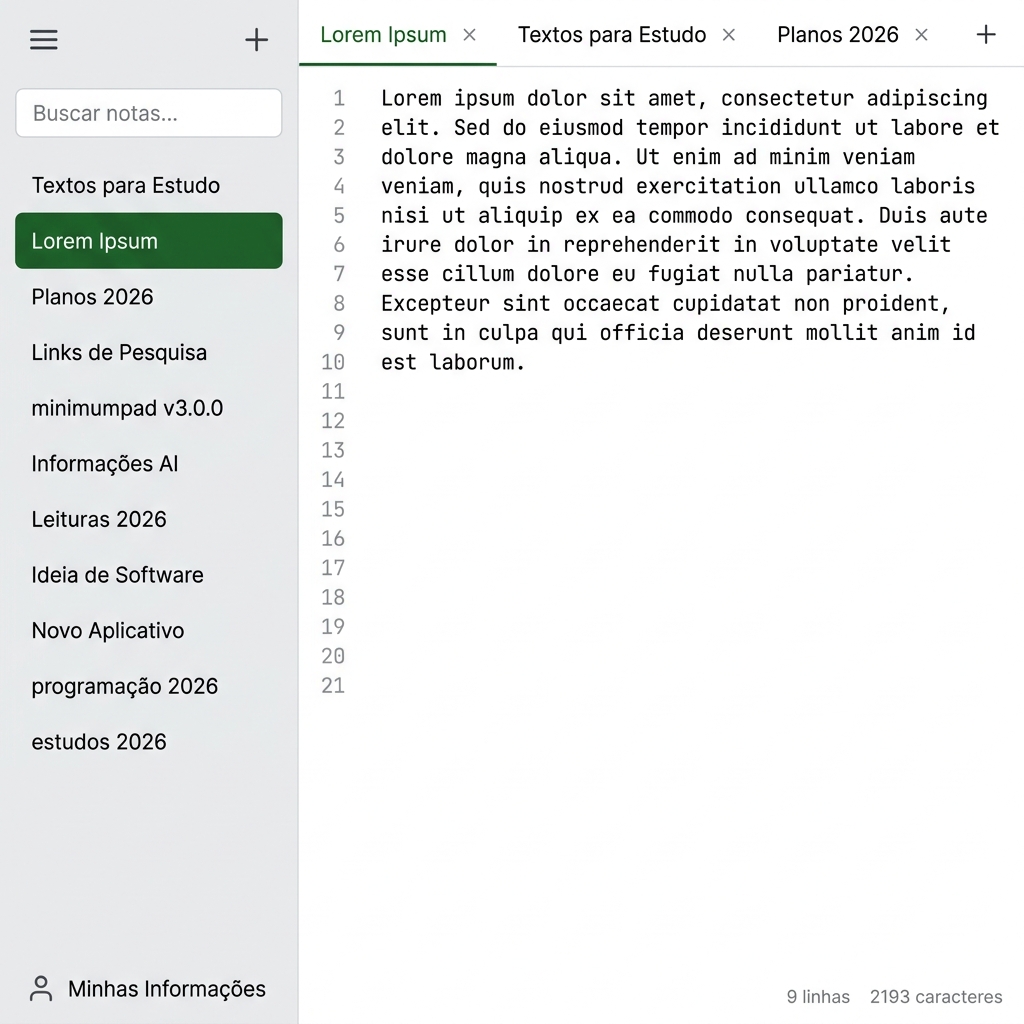 Exemplo de uso do minimumpad